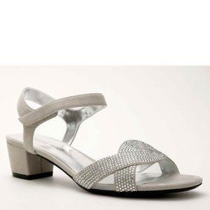 David Tate Silver Satin Sandal 8.5WW